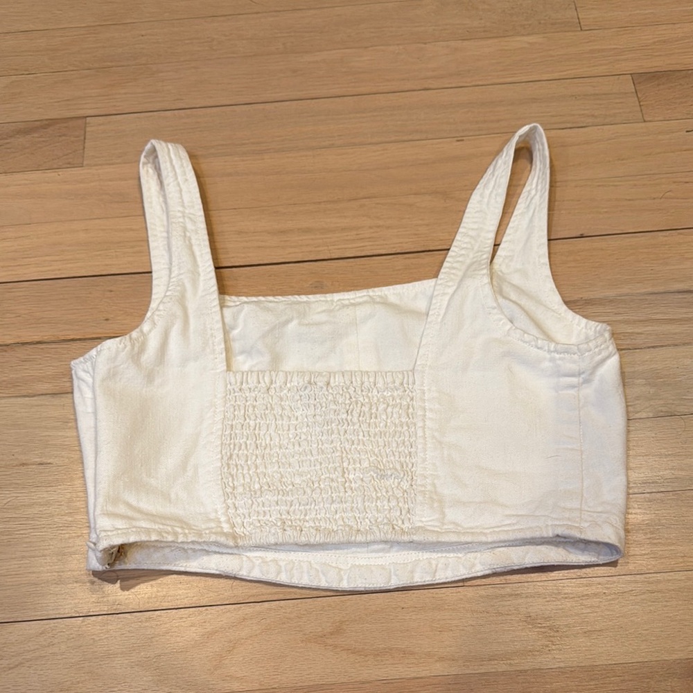 Pilcro White Cropped Tank Top - Picture 2 of 10